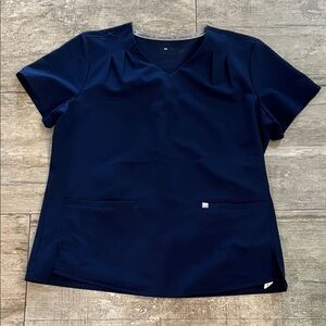 Fabletics Navy Short Sleeve Scrub Top